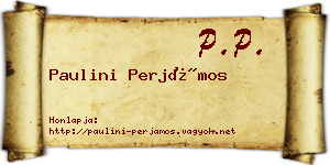 Paulini Perjámos névjegykártya
